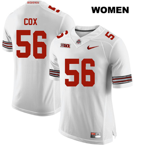 Ohio State Buckeyes Women's Aaron Cox #56 White Authentic Nike College NCAA Stitched Football Jersey RQ19P40MF